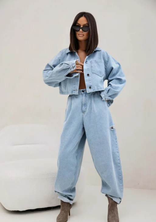 Džinsai Nicole baby blue