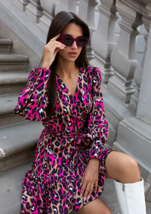 Suknelė Anna pink leopard